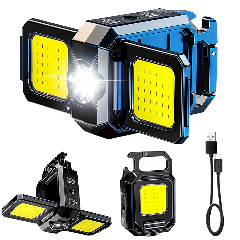 Outdoor Camping Light Portable - ミニ懐中電灯キーホルダーライト COB ワークライト USB 充電式ランプ 90