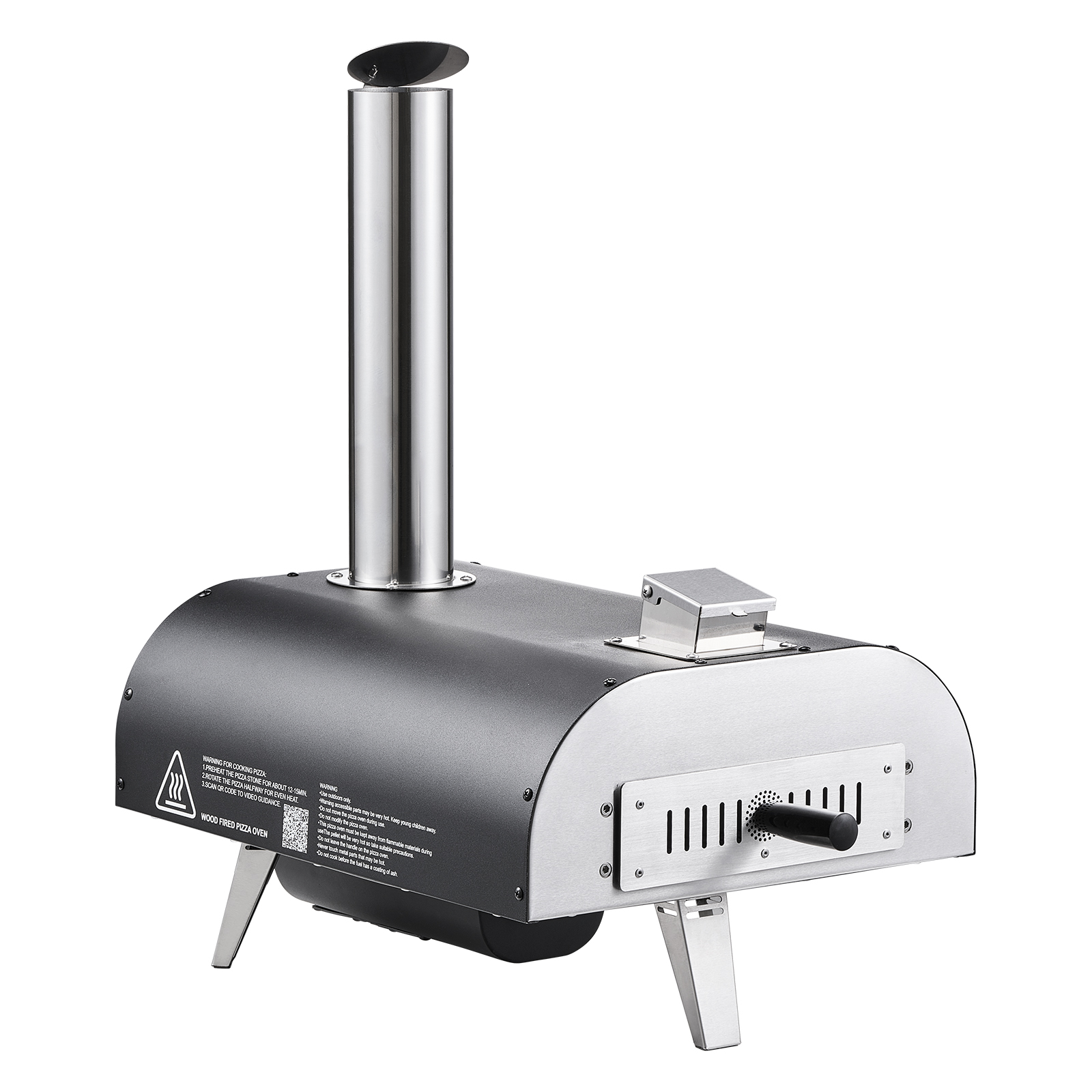 Outdoor Camping Oven - SucceBuy屋外ピザオーブン12インチ薪焼きピザオーブン、温度計と電動回転機能付き、屋外裏庭パティオキャンプ用