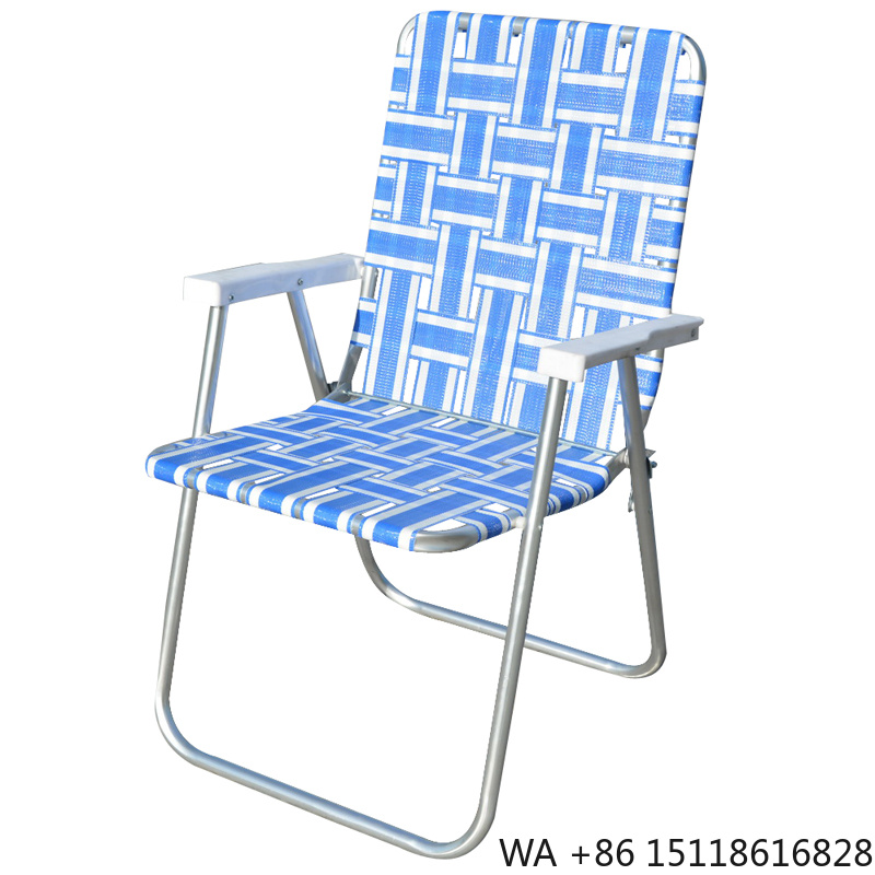 Outdoor Camping Set - 折りたたみ式パティオ芝生用ウェブチェア、ガーデン用ビーチキャンプチェア（ブルー）