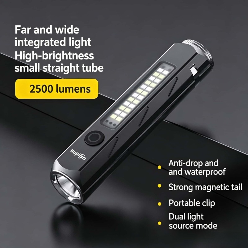 Outdoor Camping Light Portable - LED 強力な光懐中電灯タイプ C 充電小型ポータブル作業灯磁気トーチキャンプランタン屋外釣りハイキング用