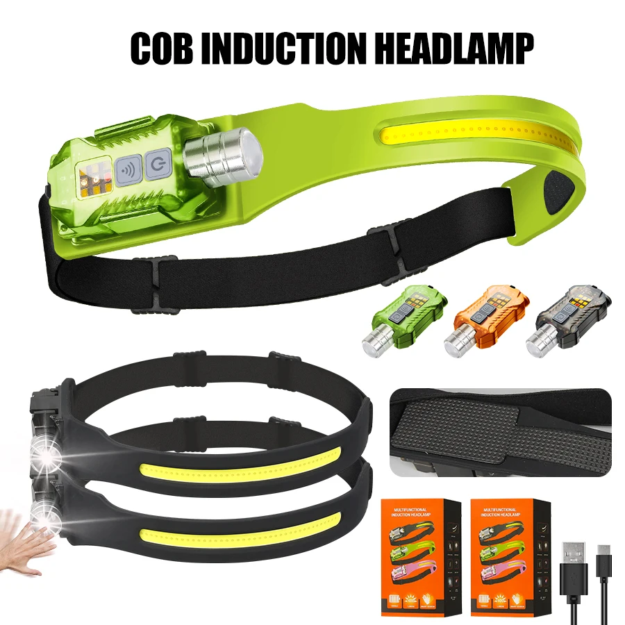 Outdoor Camping Light Portable - 強力な LED ヘッドランプポータブル充電式ヘッド懐中電灯マグネットテール付き 9 モード照明アウトドアキャンプ釣りランタン