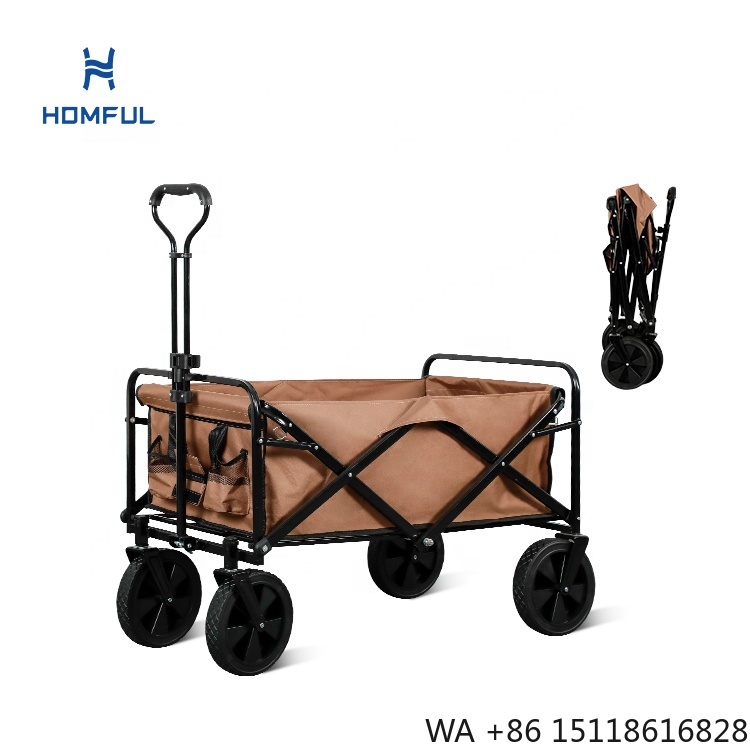 Outdoor Camping Set - HOMFUL釣り用ボラーワゴン折りたたみ式キャンプトロリーワゴンベビーカービーチカート砂浜用大型ホイール付き