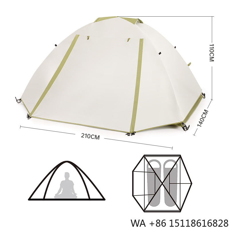 Outdoor Camping Set - ハイキング、登山、トレッキング、キャンプ用テント、二層構造、防水、三季対応、軽量アルミポール、宿泊用