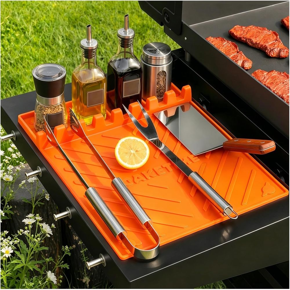 Outdoor Camping Mat - シリコン製グリルマットまたはグリドルアクセサリー、調理キッチン、バーベキューの必需品、カウンタートップ、屋外キャンプ、芝生用