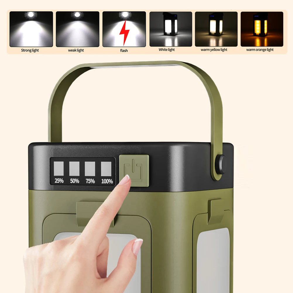 ソーラー充電式折りたたみ式2000mAhパワーバンク付き屋外 - Outdoor Camping Light Portable のレビューと価格