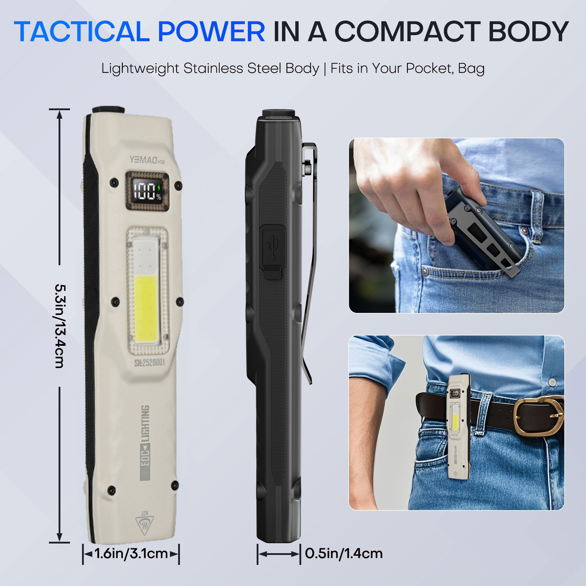 ポータブル880LM YEMAO M28超薄型タクティカルワ - Outdoor Camping Light Portable のレビューと価格