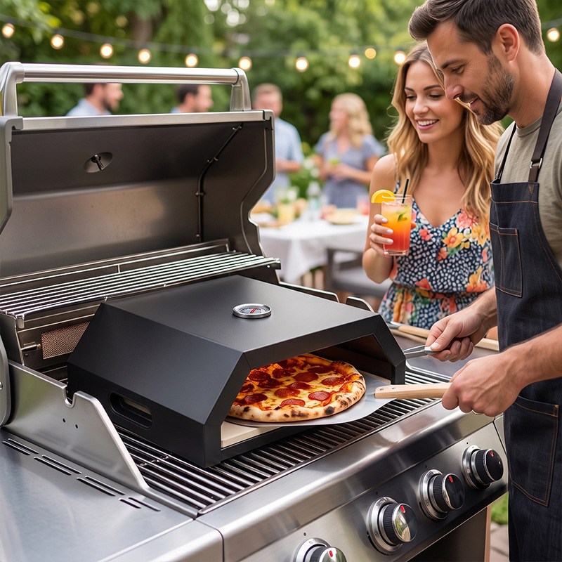 12インチポータブルガス式ピザオーブン、屋外裏庭BBQピザグ - Outdoor Camping Oven のレビューと価格
