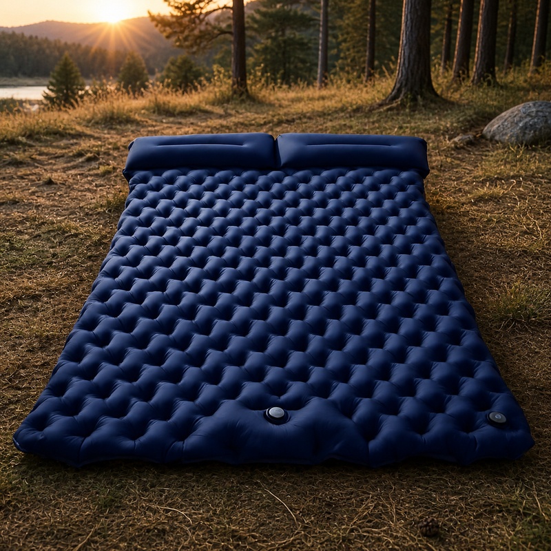 キャンプ用ポータブルダブルエアマットレス、軽量折りたたみ式ス - Outdoor Inflatable Camping Tent With Air Pump のレビューと価格