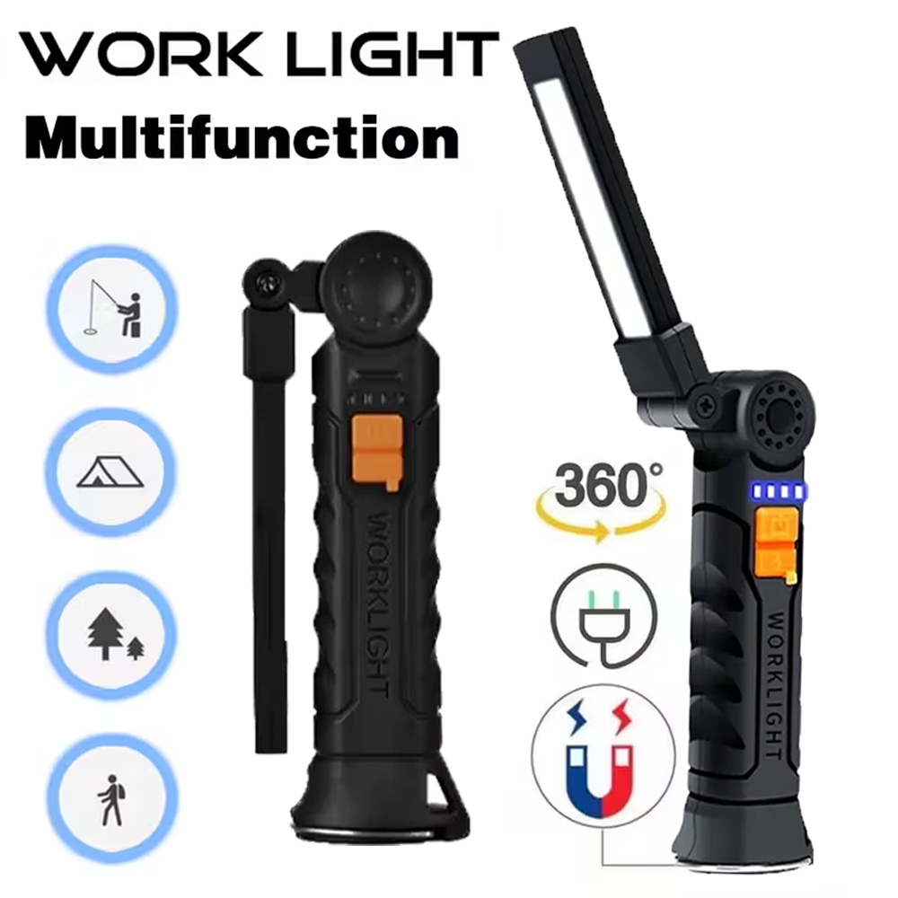 ポータブル COB LED 懐中電灯 USB 充電式トーチ、 - Outdoor Camping Light Portable のレビューと価格