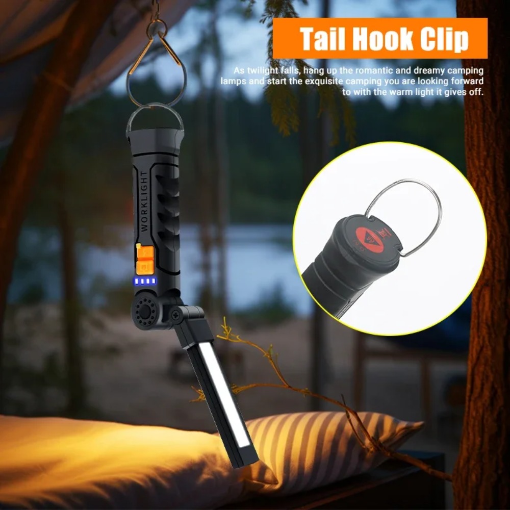 ポータブル COB LED 懐中電灯 USB 充電式トーチ、 - Outdoor Camping Light Portable のレビューと価格