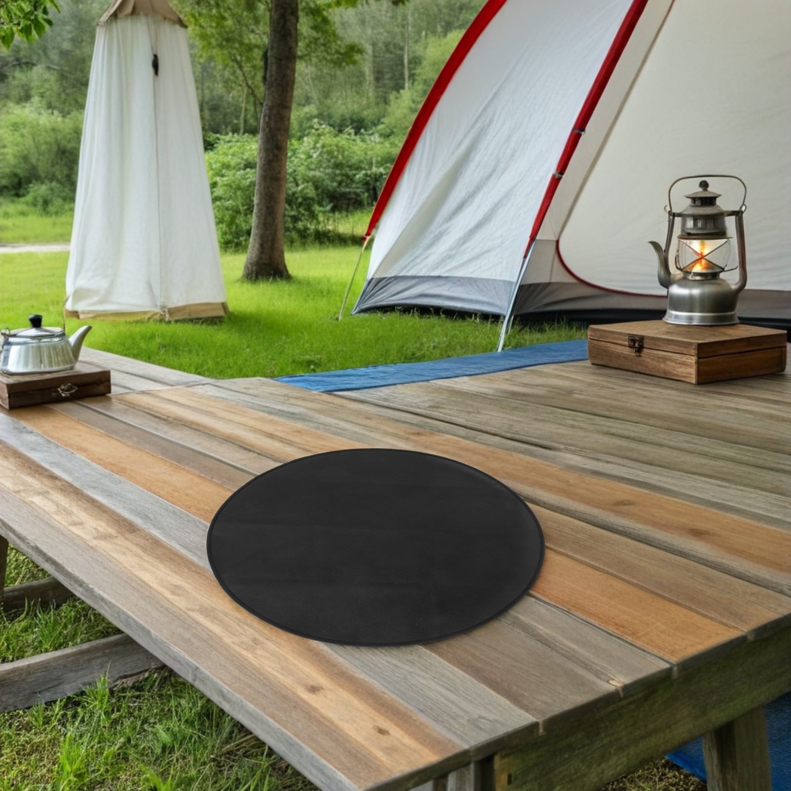 丸型耐火BBQマット 24インチ 耐熱性 アウトドアグリルパ - Outdoor Camping Mat のレビューと価格