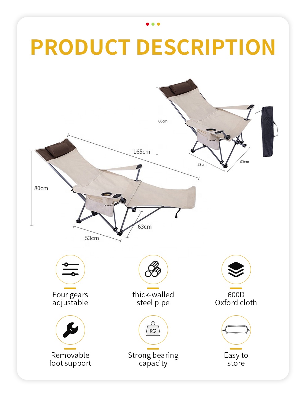 ポータブル折りたたみリクライニングチェア 軽量調節可能チェア - Outdoor Camping Set のレビューと価格