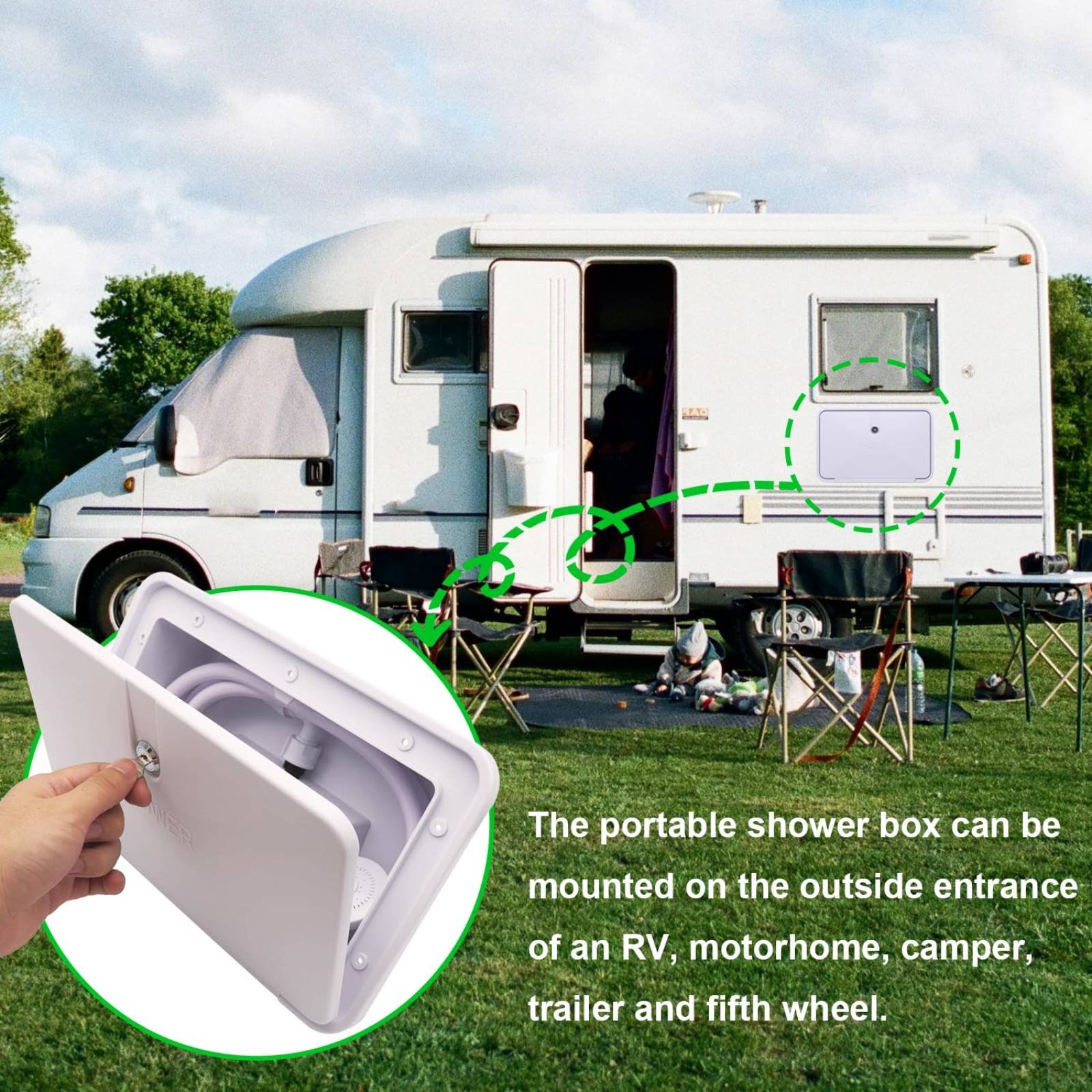 RV 外部シャワーボックス コンパクト RV 屋外シャワーキ - Outdoor Camping Set のレビューと価格