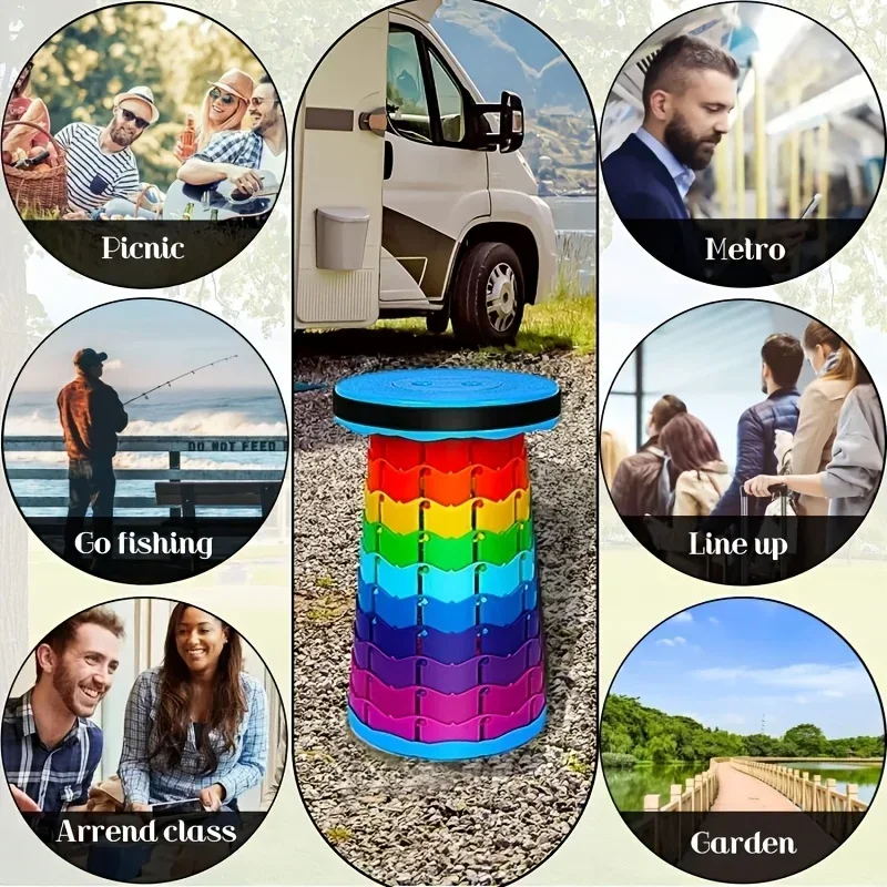 レインボー伸縮式キャンプスツール ポータブル 厚手 折りたた - Outdoor Camping Set のレビューと価格