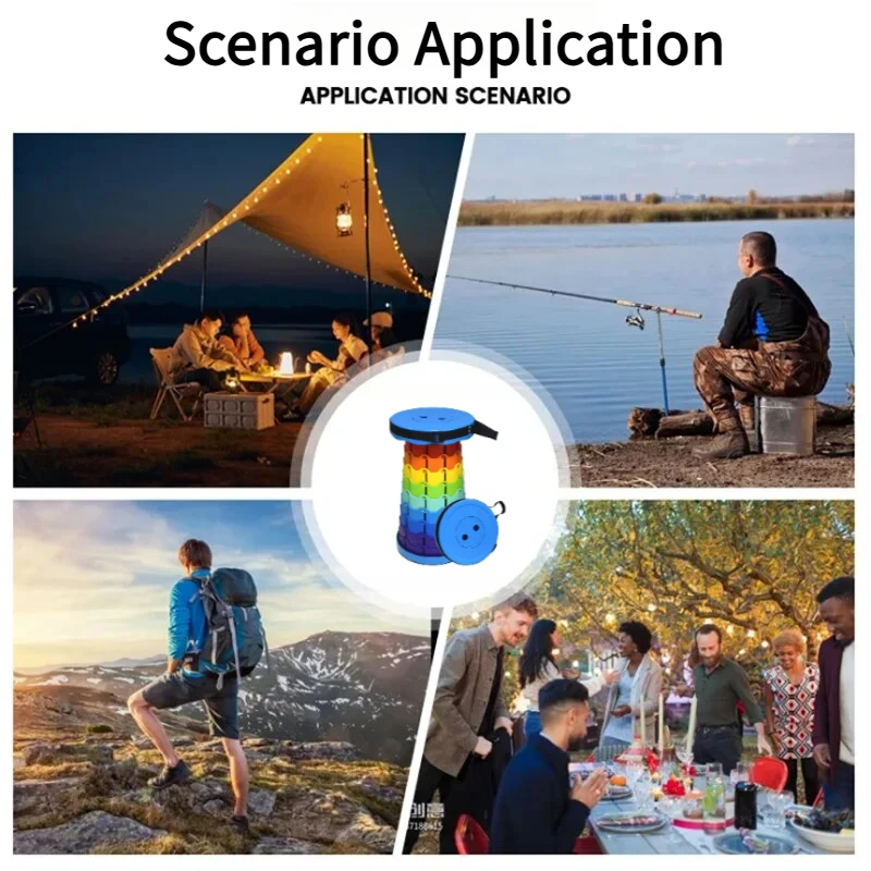 レインボー伸縮式キャンプスツール ポータブル 厚手 折りたた - Outdoor Camping Set のレビューと価格