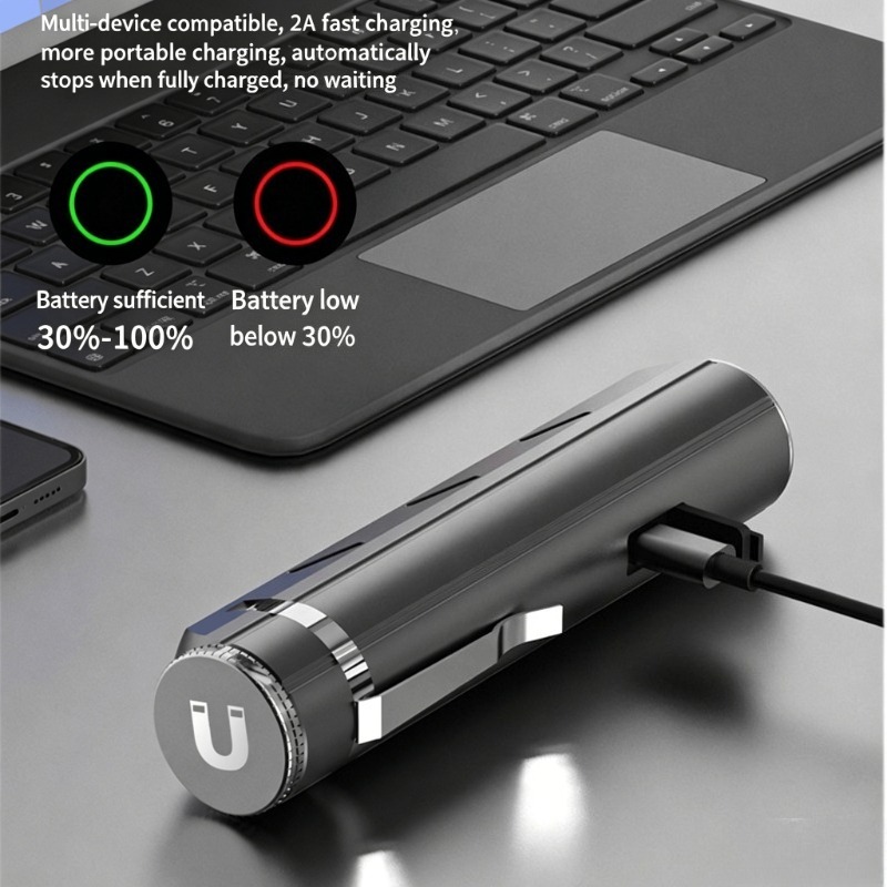 LED 強力な光懐中電灯タイプ C 充電小型ポータブル作業灯 - Outdoor Camping Light Portable のレビューと価格