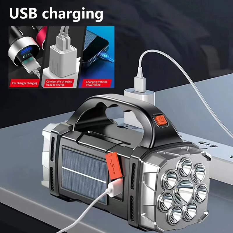 ポータブル強力な USB 充電式懐中電灯ソーラー LED ラ - Outdoor Camping Light Portable のレビューと価格