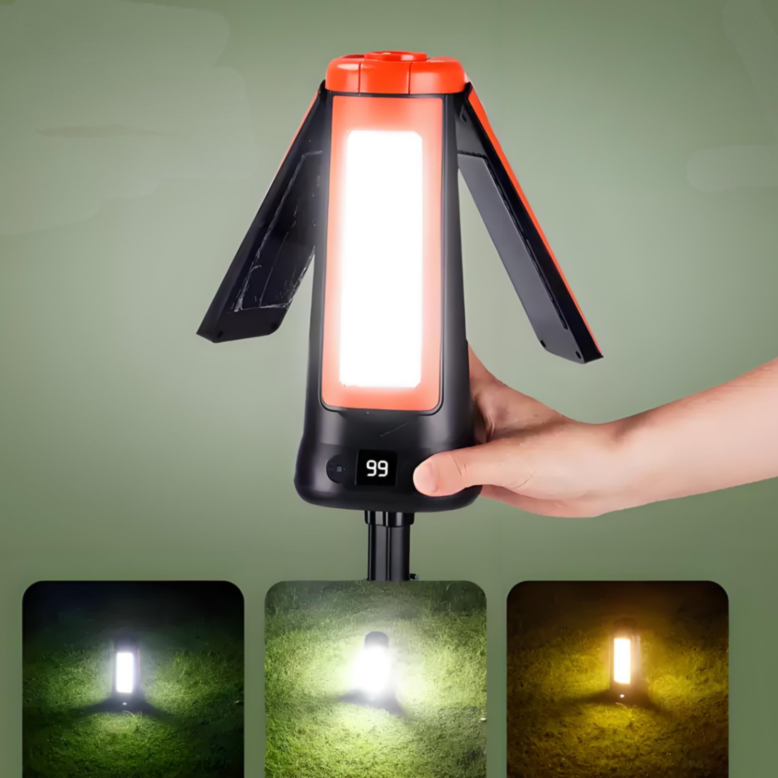 伸縮式テントランプ高さ調節可能ポータブルキャンプランプ折りた - Outdoor Camping Light Portable のレビューと価格