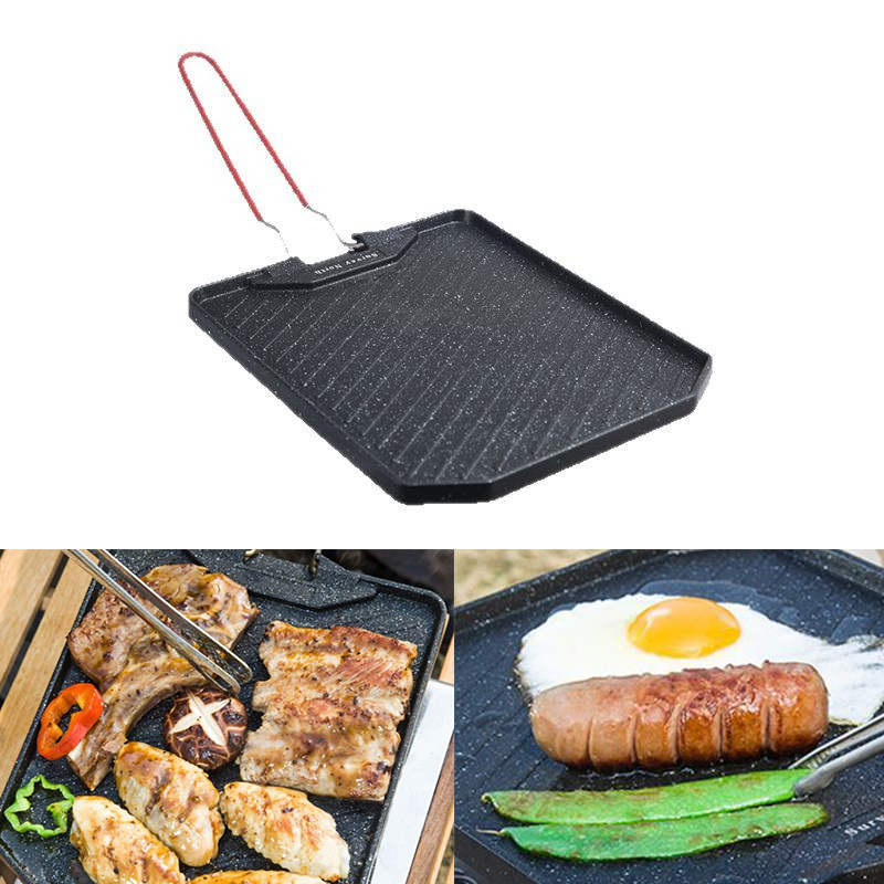 アウトドアキャンプバーベキューパン家庭用ノンスティックフライ - Outdoor Camping Oven のレビューと価格